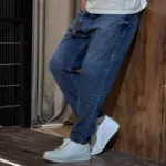 شلوار مام فیت جین ساده کد3/693 - Image 3