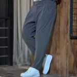 شلوار مام فیت پارچه ای بزیاق ترک ساده - Image 7