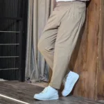 شلوار مام فیت پارچه ای بزیاق ترک ساده - Image 3