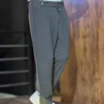 شلوار مام فیت پارچه ای بزیاق ترک ساده - Image 5