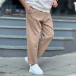 شلوار مام پارچه ای کتان