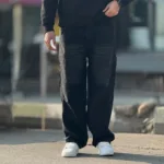 شلوار بگ پیله دار جین کمر کش - Image 4