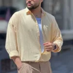 پیراهن کنفی آستین بلند اسلپ