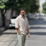 پیراهن نخی آستین کوتاه اسلپ قواره بزرگ - Image 3