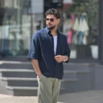 پیراهن نخی آستین کوتاه اسلپ قواره بزرگ - Image 6