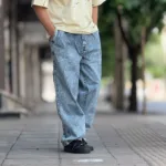 شلوار بگ دو کوپ جین گرم بالا - Image 4