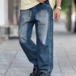 شلوار بگ پیله دار جین کمر کش - Image 6