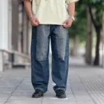 شلوار بگ پیله دار جین کمر کش - Image 5