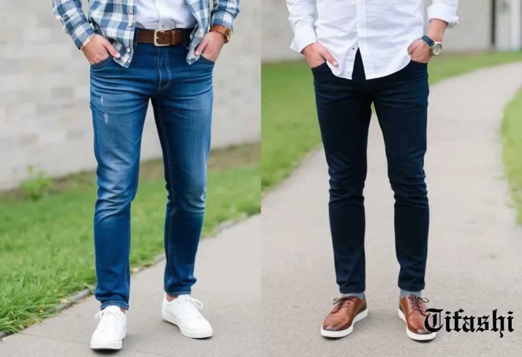 شلوار جین و پیراهن مردانه
