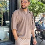 تیشرت یقه‌ دار مردانه آستین کوتاه کنفی