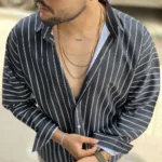 پیراهن تنسل آستین بلند راه راه مردانه - Image 4