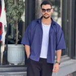 پیراهن تنسل آستین کوتاه مردانه - Image 3