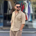 پیراهن لینن مردانه آستین کوتاه خنک تابستانه - Image 3