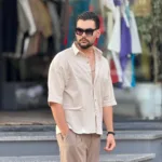 پیراهن لینن مردانه آستین کوتاه خنک تابستانه - Image 6