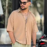 پیراهن لینن مردانه آستین کوتاه خنک تابستانه - Image 11