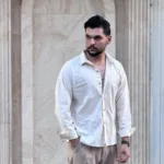 پیراهن مردانه آستین بلند لینن ساده - Image 7