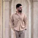 پیراهن مردانه آستین بلند لینن ساده