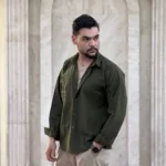 پیراهن مردانه آستین بلند لینن ساده - Image 5