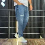 شلوار مام فیت جین مردانه زاپدار آبی کد 3/769 - Image 3