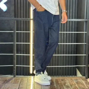 شلوار مام فیت جین مردانه سرمه ای کد 3/806