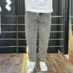 شلوار مام فیت جین مردانه دودی کد 3/1083 - Image 3