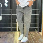 شلوار مام فیت جین مردانه دودی کد 3/1083 - Image 2