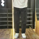 شلوار مام فیت جین مردانه زاپدار مشکی کد 3/1019 - Image 2