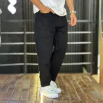 شلوار مام فیت جین مردانه مشکی کد 3/1033 - Image 2