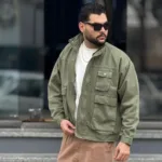 کت کتان مردانه اسپرت 5 جیب قواره بزرگ - Image 7