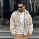 کت کتان مردانه اسپرت 5 جیب قواره بزرگ - Image 4