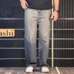 شلوار جین بگ آبی تیره تینت قهوه ای 4/346 - Image 2