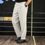 شلوار پارچه ای نیم بگ مردانه بزیاق پیله دار