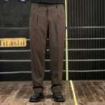 شلوار پارچه ای کلاسیک نیم بگ مردانه بزیاق پیله دار - Image 3