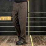 شلوار پارچه ای کلاسیک نیم بگ مردانه بزیاق پیله دار