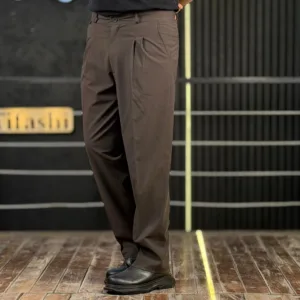 شلوار پارچه ای کلاسیک نیم بگ مردانه بزیاق پیله دار