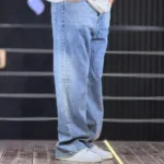 شلوار جین بگ ساده آبی تینت یخی 4/340 - Image 2