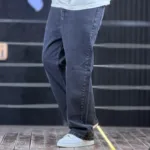 شلوار جین بگ ساده دودی تیره 4/687