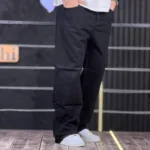 شلوار جین بگ ساده مشکی 4/568