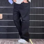 شلوار جین بگ ساده مشکی 4/568 - Image 3